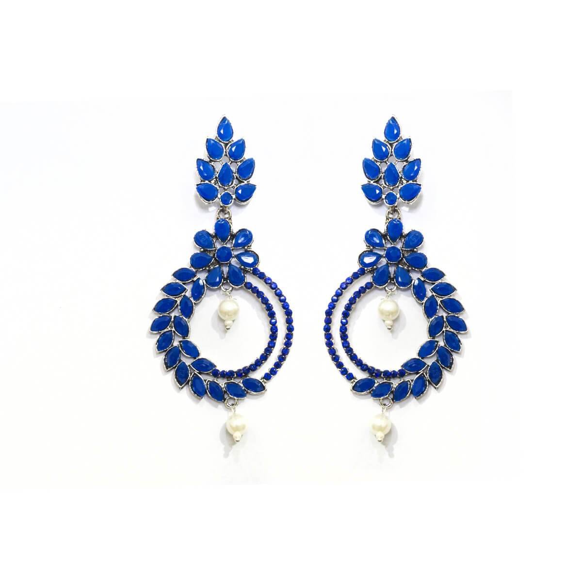 Buy Silver Shine Trendy Blue Long Thread Tassel Earrings for Women at  Amazon.in