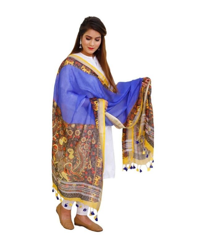 Digital Printed Blue Dupatta