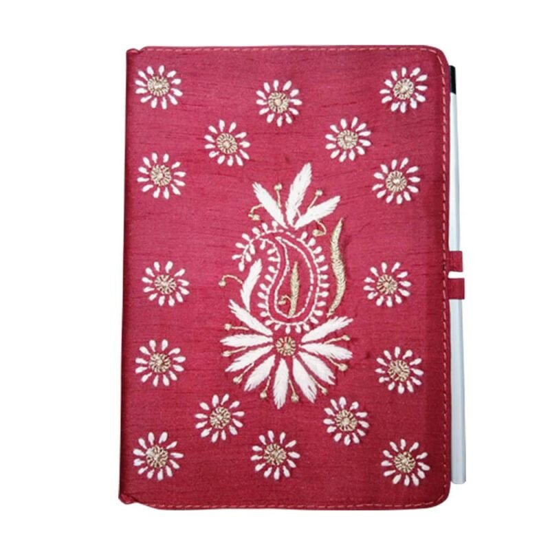 Chikankari Embroidered Silk Diary