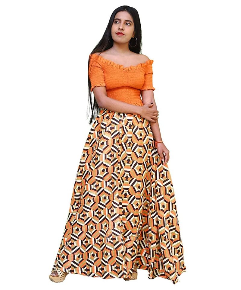 Women Patterned Full Length Skirt
