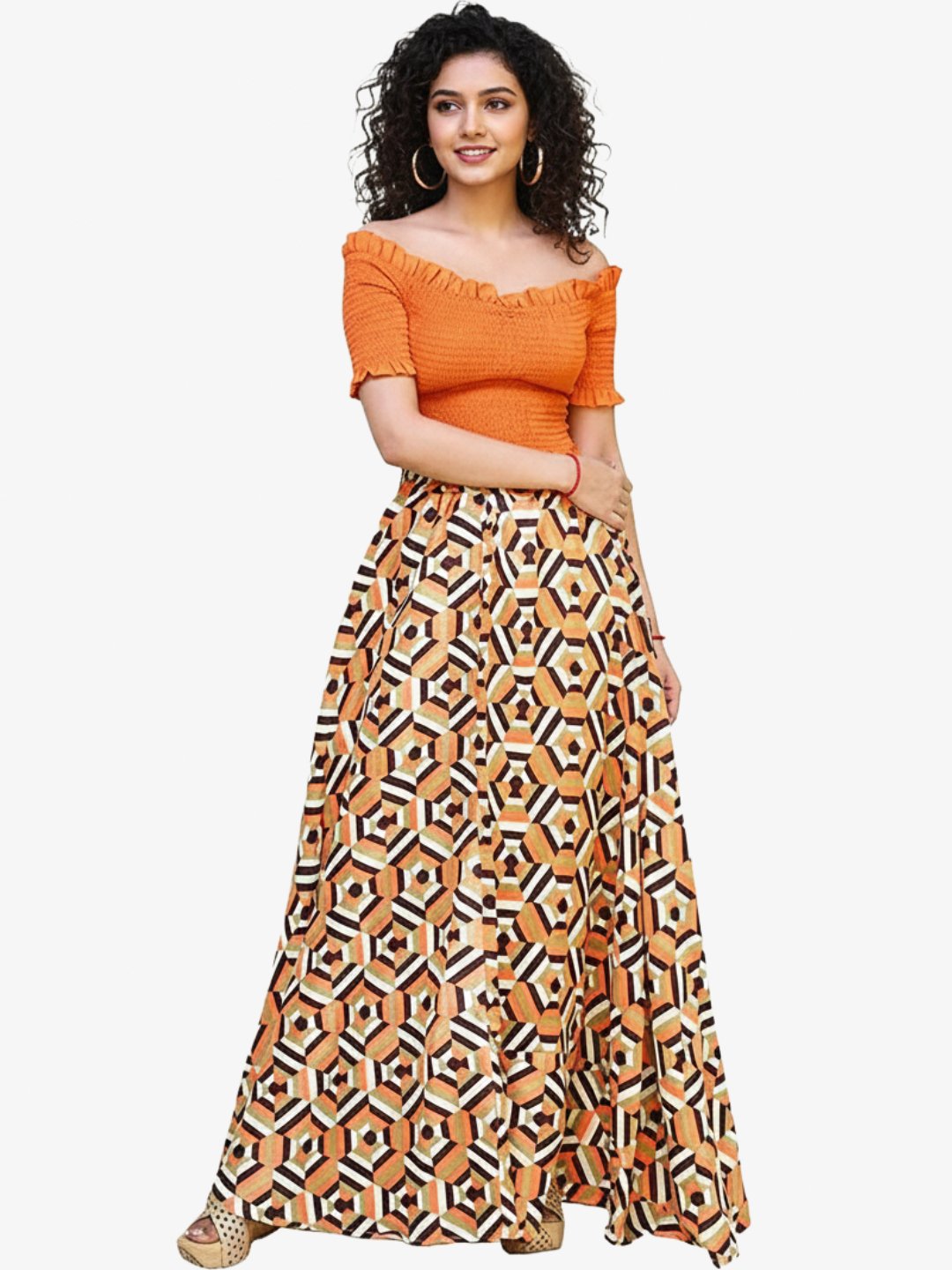 Women Patterned Full Length Skirt