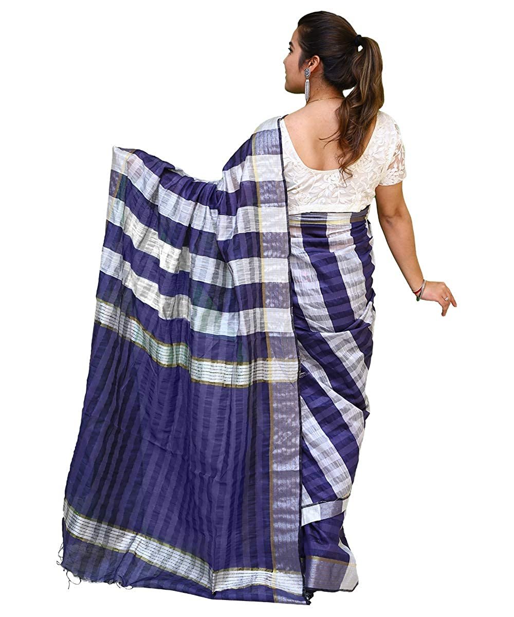 Women's Cotton Silk Saree With Unstitched Blouse