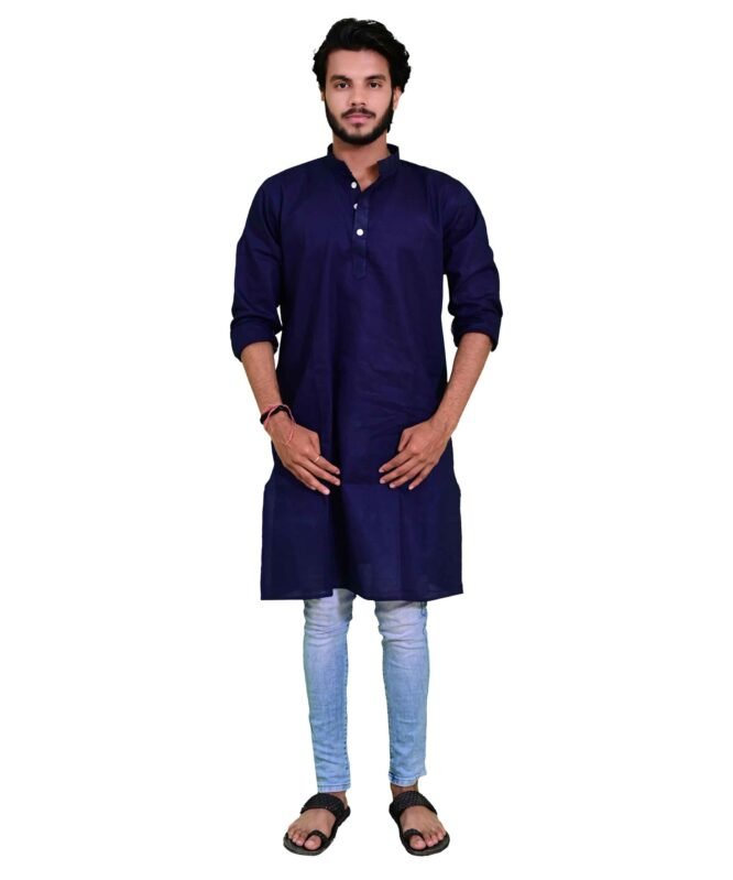 Pure Khadi Cotton Blue Men's Kurta