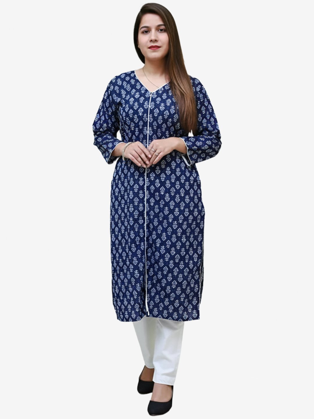 Pure Cotton Indigo Print Jaipuri Kurta