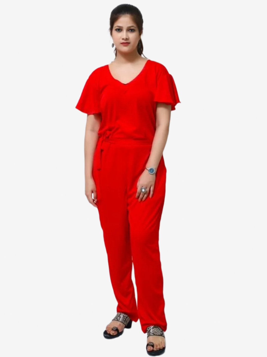 Women's Red Lycra Jump Suit