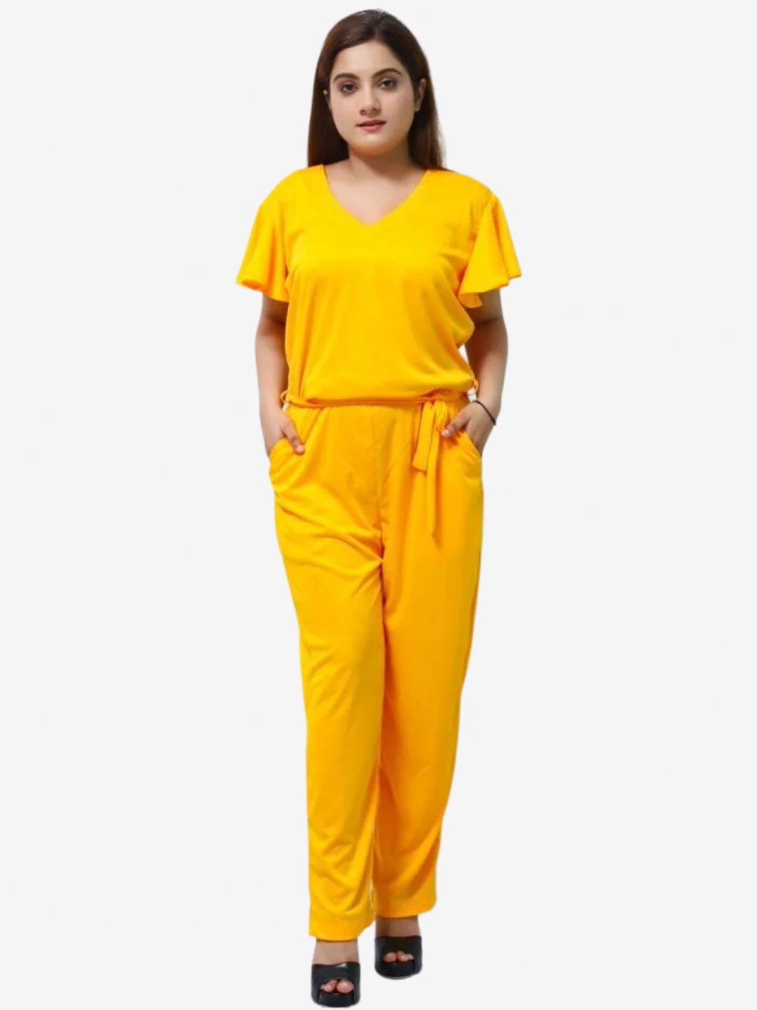 Women's Yellow Lycra Jump Suit