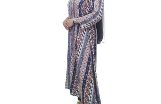 Women Rayon Floral Print A-line Blue Kurta