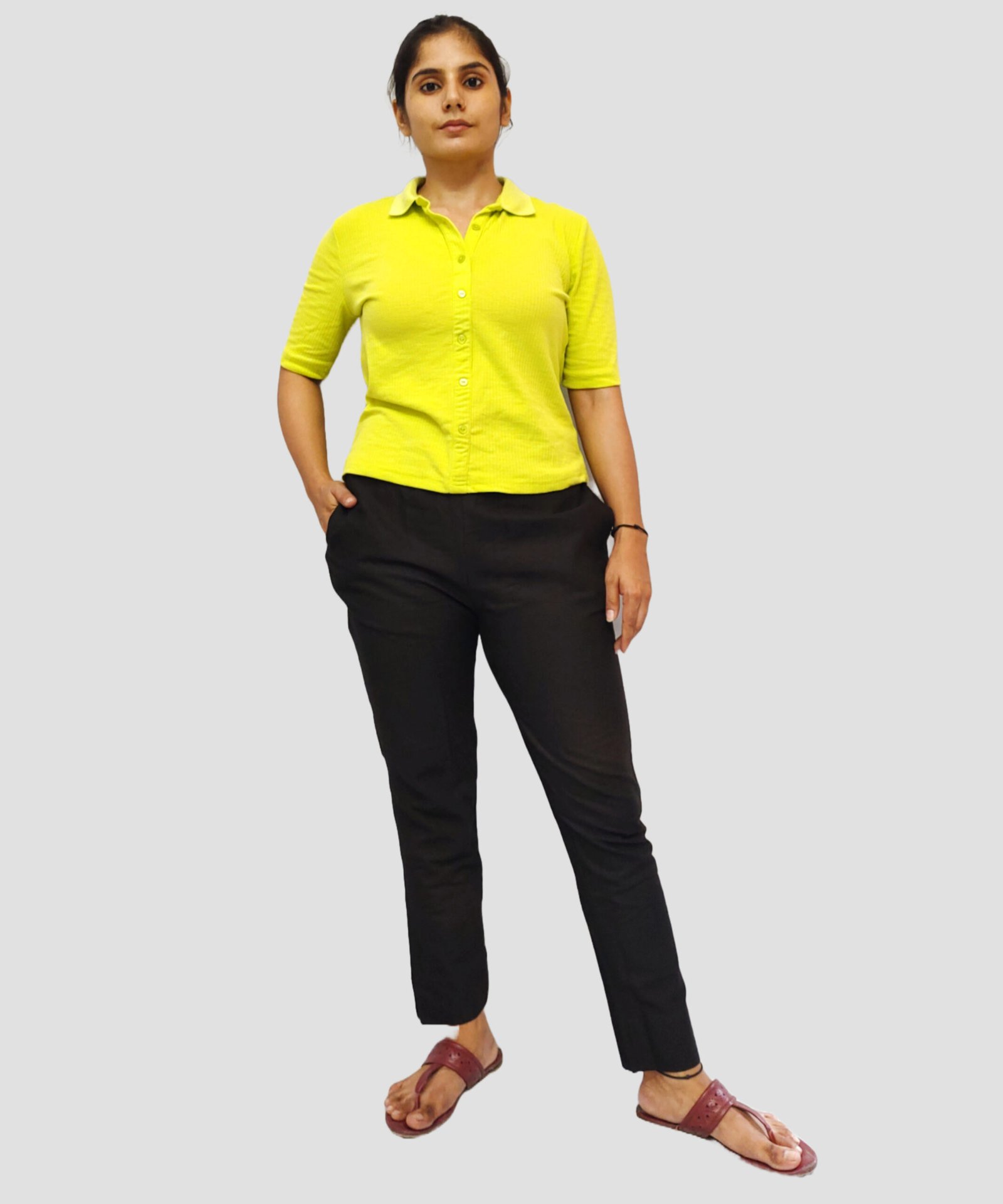 Women Regular Fit Black Cotton Trousers