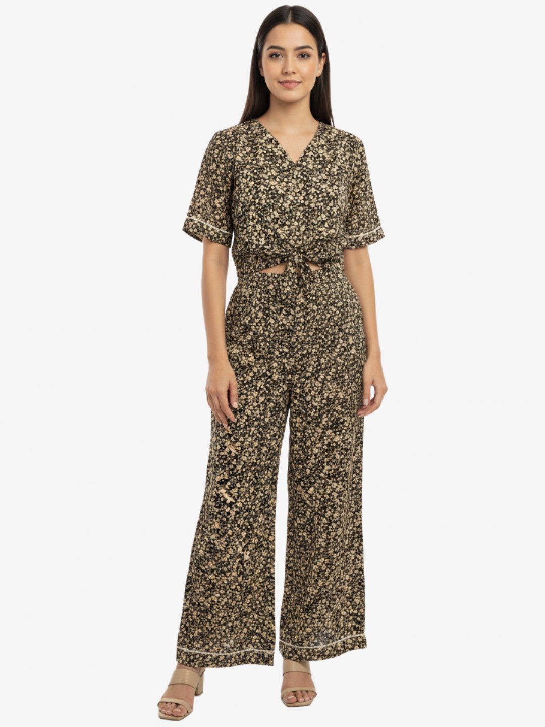 Black Floral Print Women’s Jumpsuit