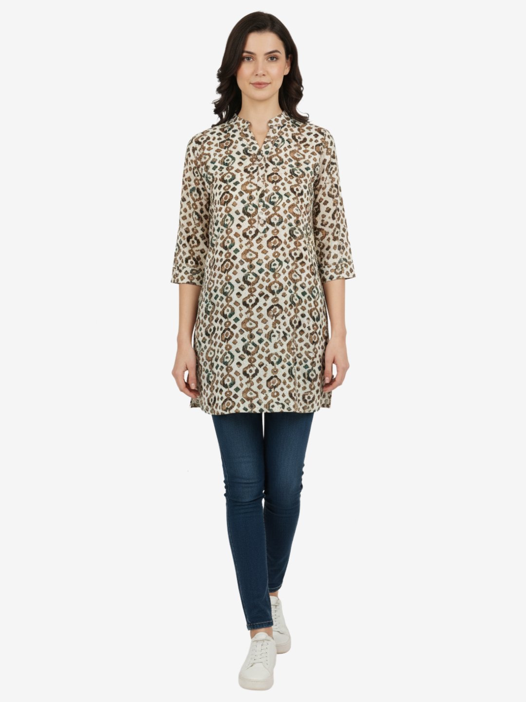 Viscose Rayon Printed Straight Short Kurta for Women