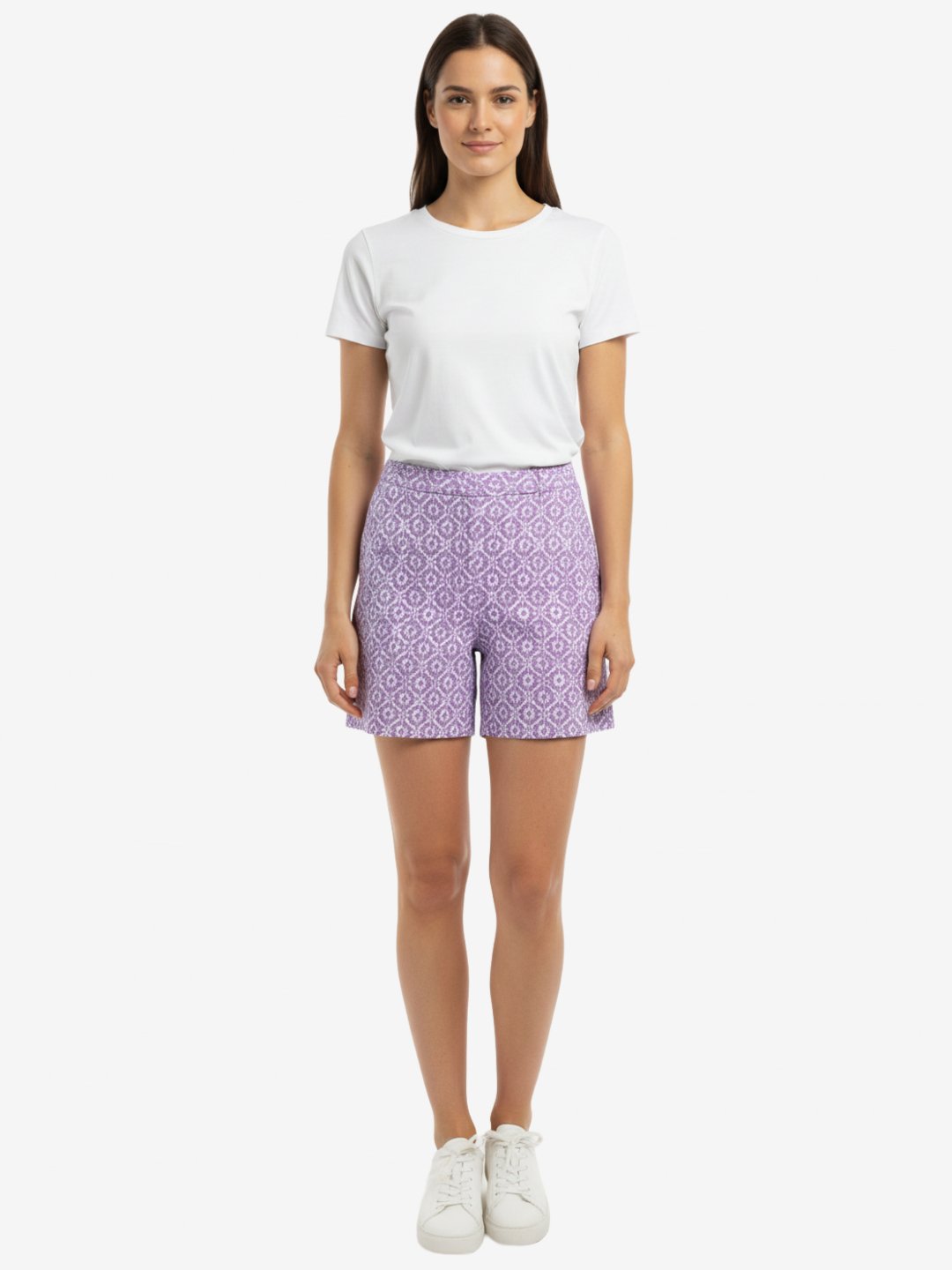 Purple Ikat Patterned Women’s Shorts