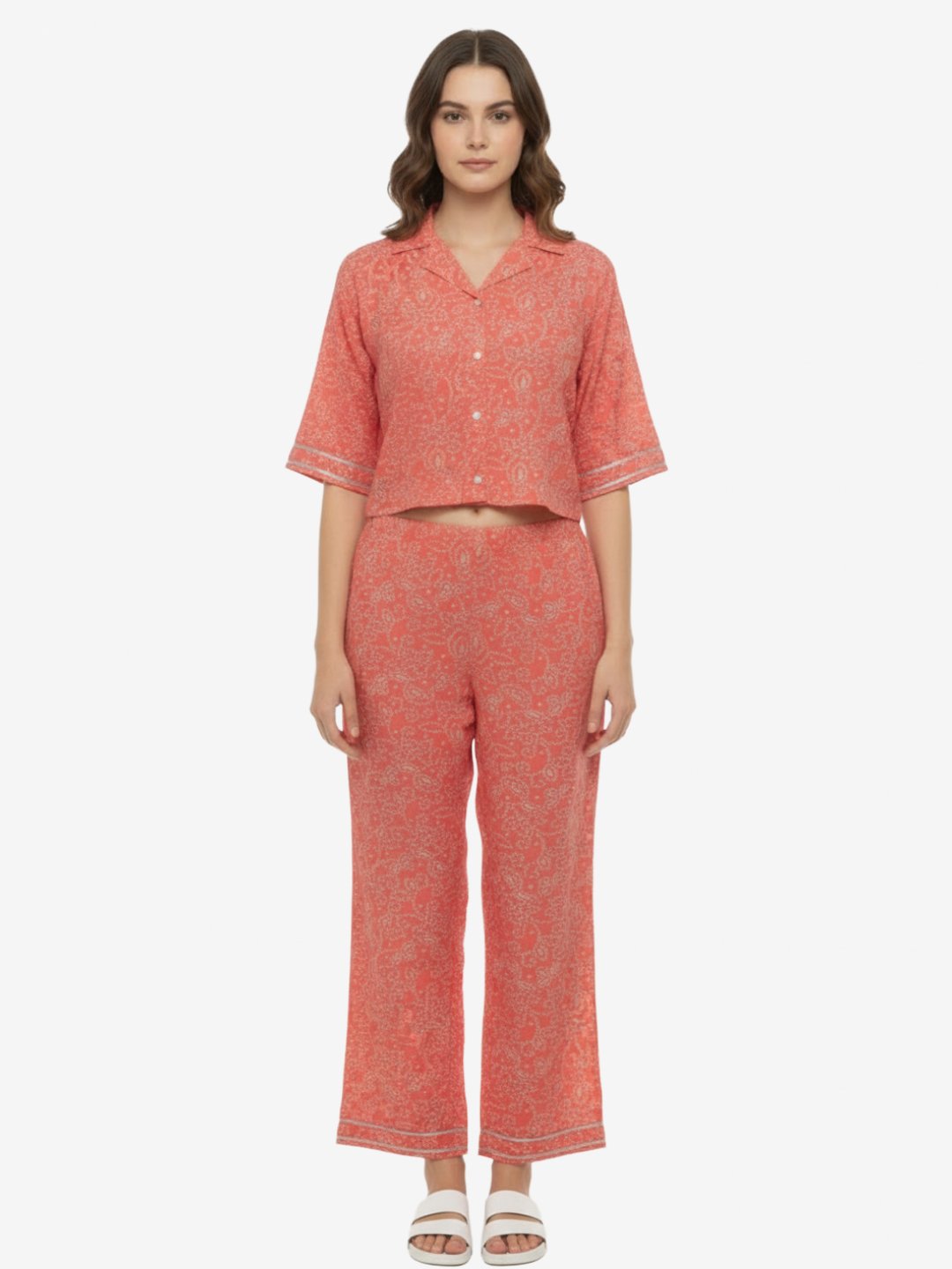 Pink Floral Printed Rayon Co-ord Set