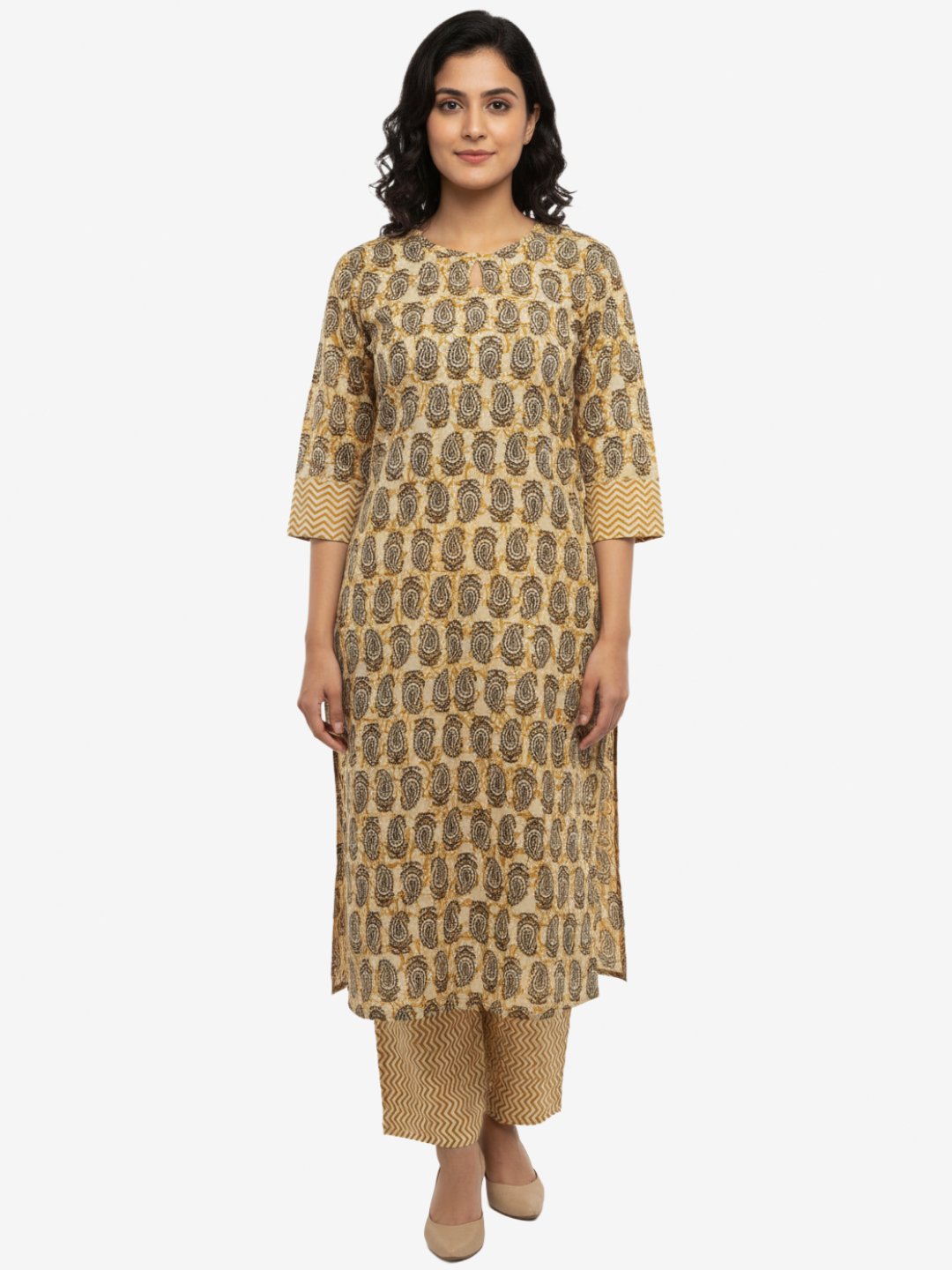 Printed Cotton Kurta Pant Set for Women