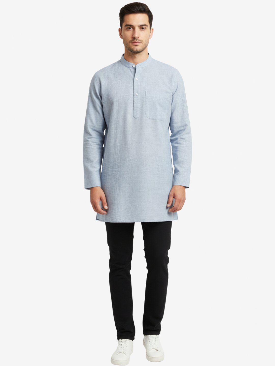 Men’s Light Blue Khadi Cotton Kurta