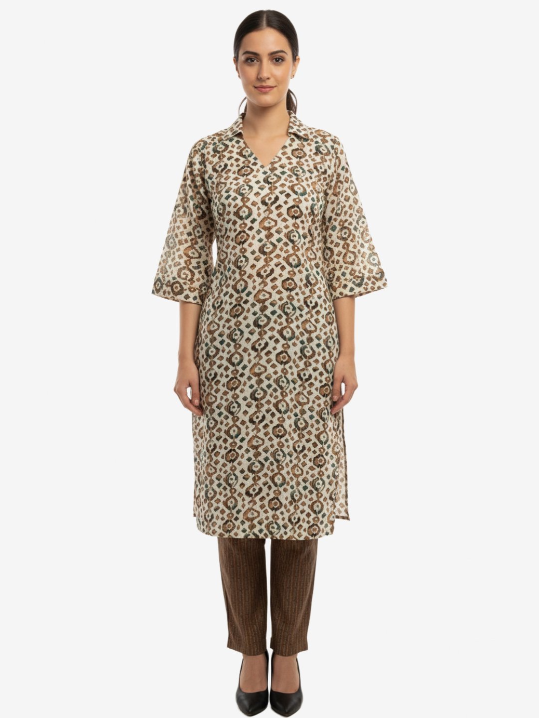 Elegant Leopard Print Rayon Kurta Pant Set