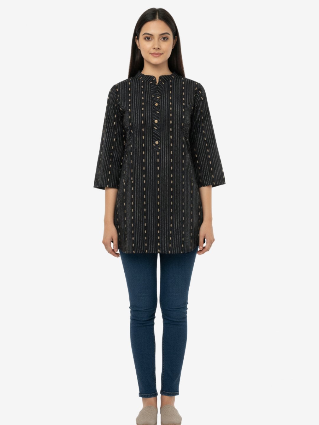 Black Embellished Top for Women