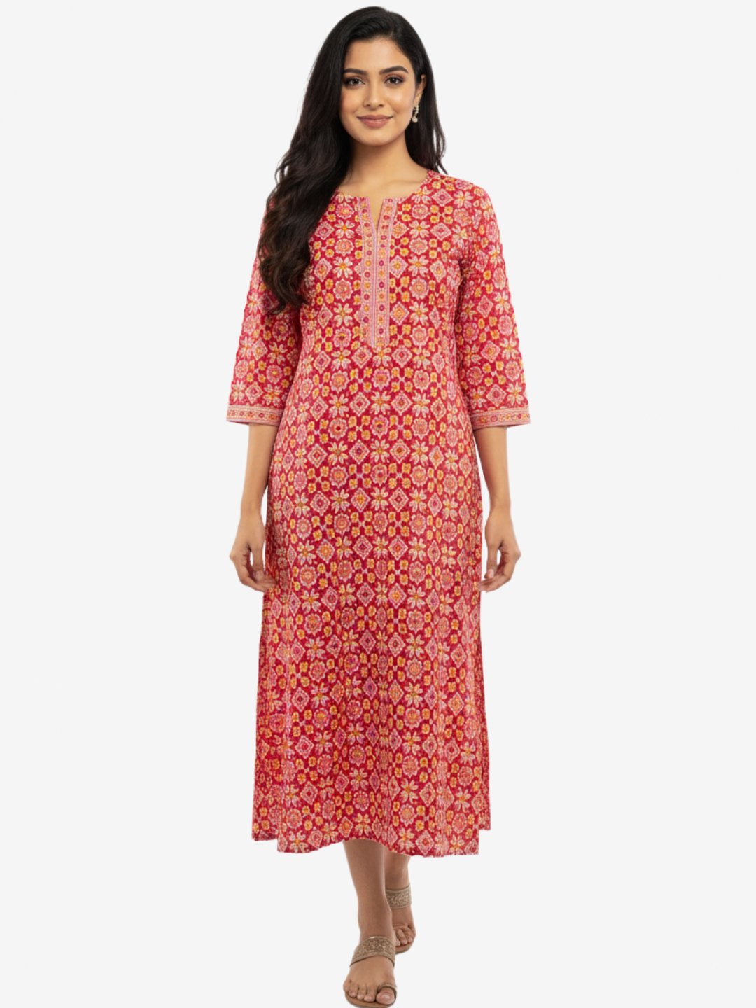 Women’s Red Printed Kurta