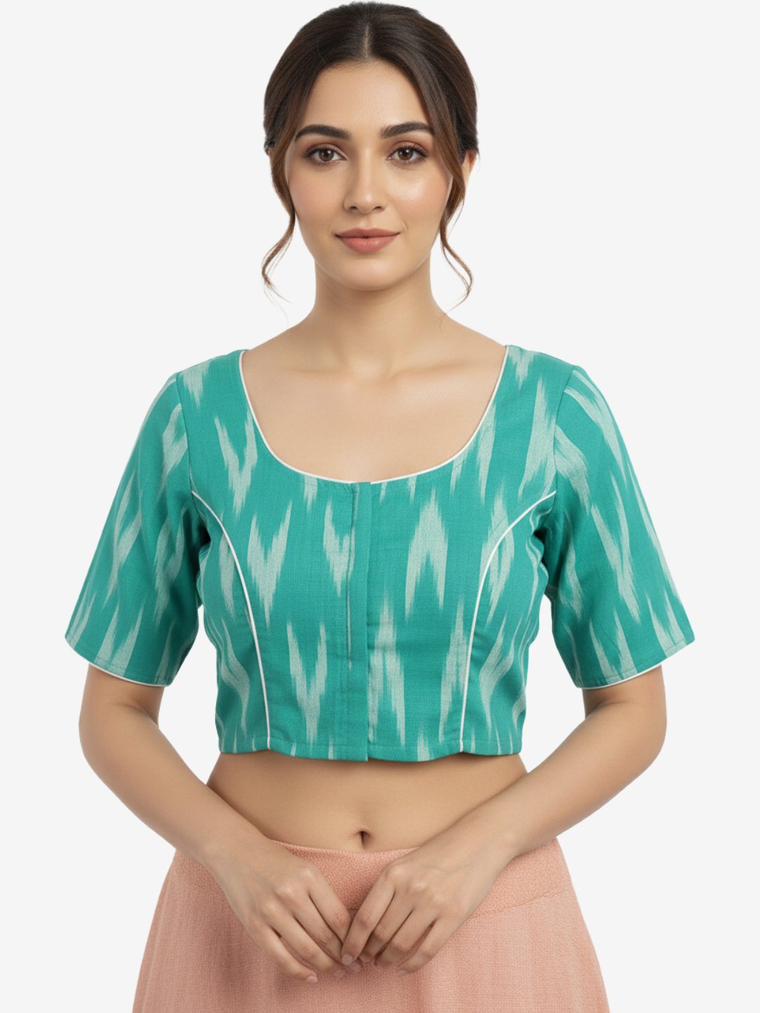 Teal Ikat Blouse for Women