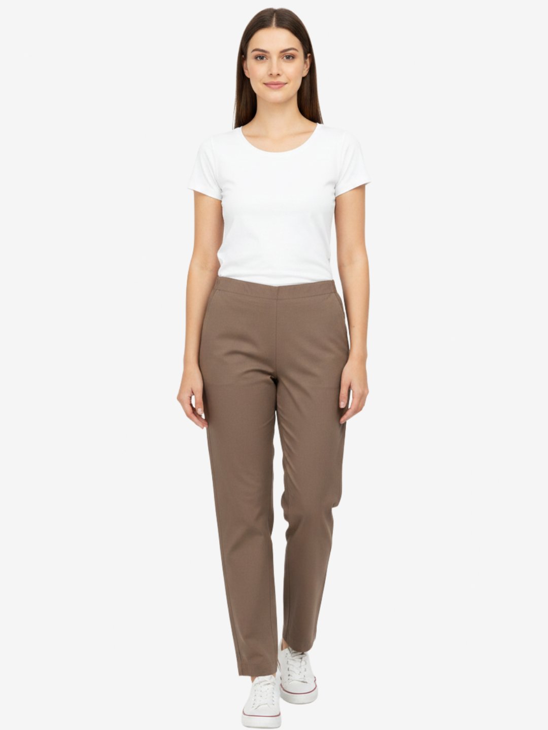 Women's Coffee Brown Straight Fit Trousers